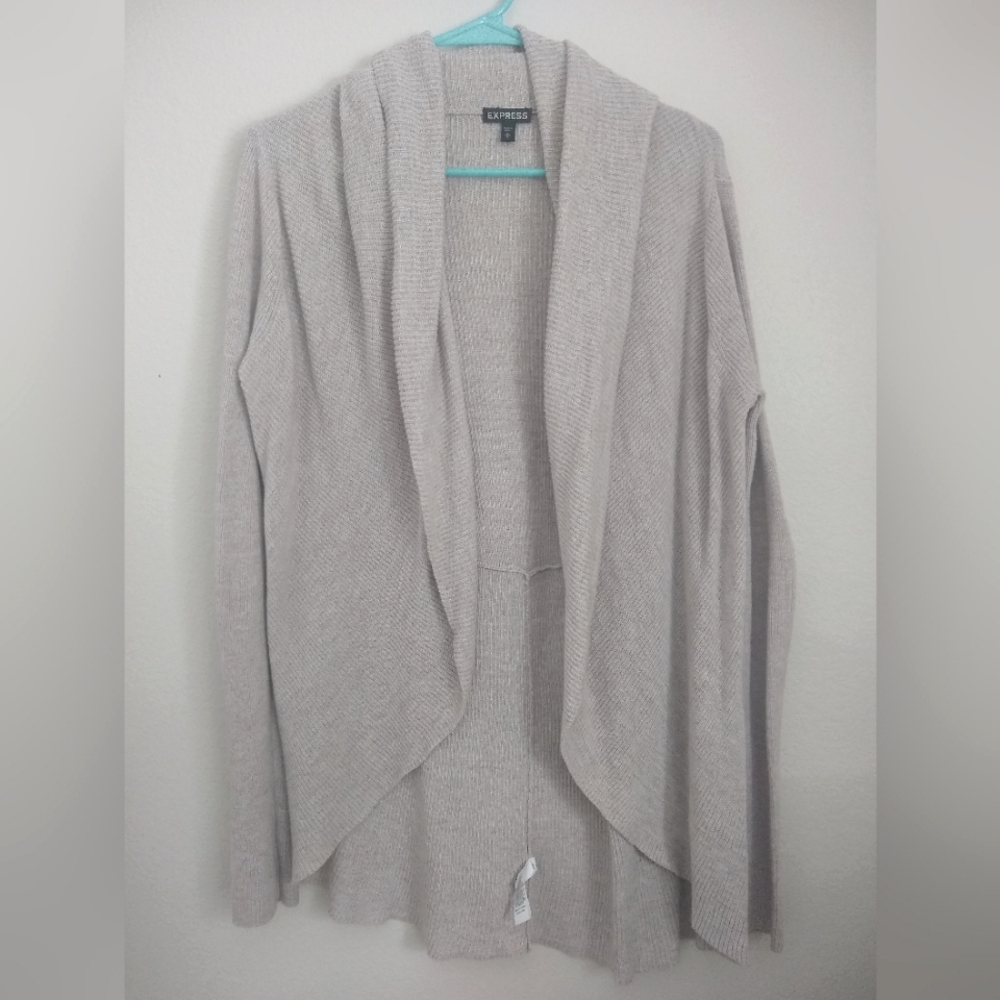 Express tan/beige lightweight sweater wrap | Women's size medium